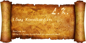 Lőwy Konstantin névjegykártya